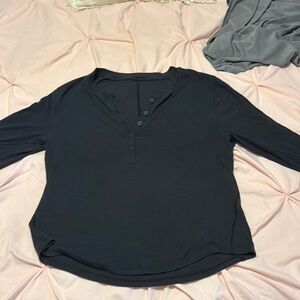 Lululemon Athletica Black Ribbed Long Sleeve (Modal Silk)